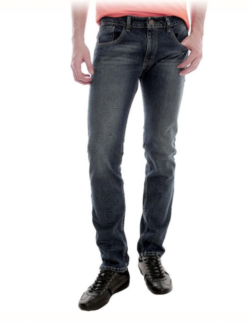 Jeans slim lavado obscuro para hombre 1