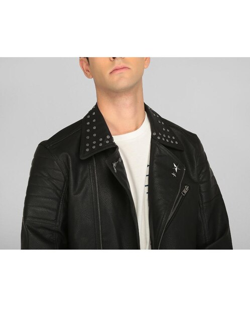 Cazadora Biker Efecto Piel Hombre Jack \u0026 Jones 12185005 JORNOLAN BIKER  JACKET NOOS