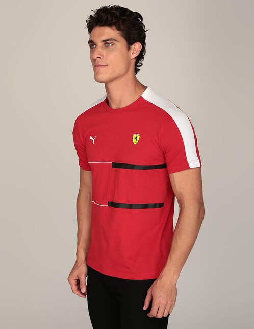 Playera Puma Ferrari corte regular fit cuello redondo roja en Liverpool