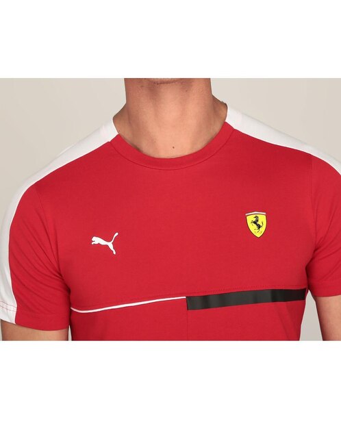 Playera Puma Ferrari corte regular fit cuello redondo roja en Liverpool