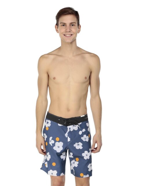 De Azul Diseño Con Baño Quiksilver Traje Floral n08wPOk