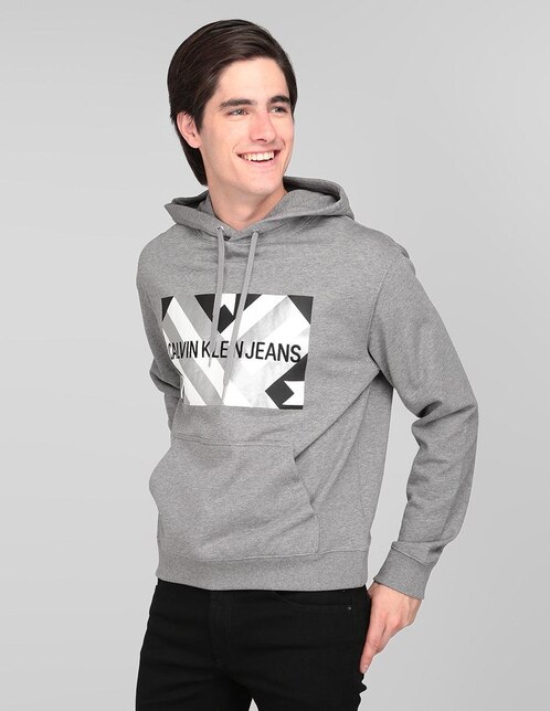 Sudadera Calvin Klein Jeans cuello redondo gris jaspeada en Liverpool