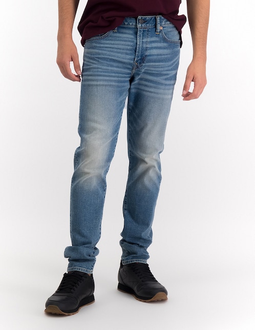 Jeans slim American Eagle lavado deslavado para hombre 