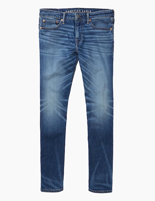 Jeans straight American Eagle deslavado para hombre