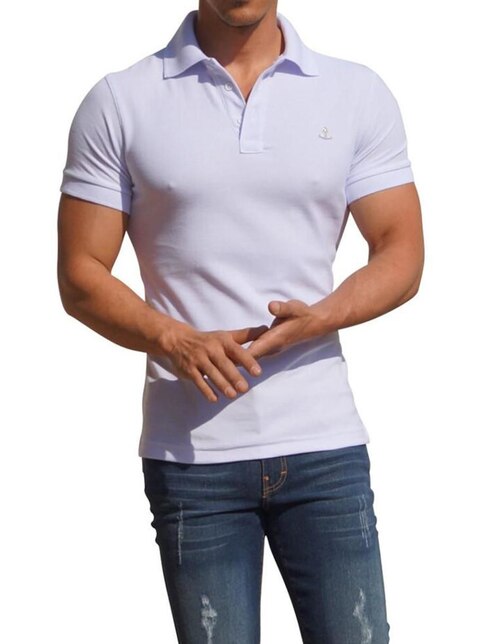 Playera tipo polo John Leopard estampado gráfico para hombre