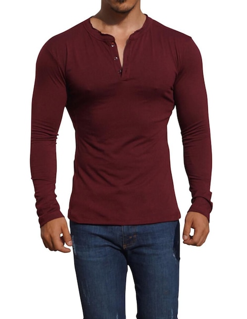 Playera cuello mao para hombre 1