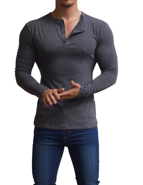Playera cuello mao para hombre