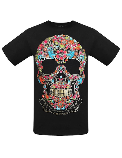 Playera Karani-Art Calavera cuello redondo para hombre