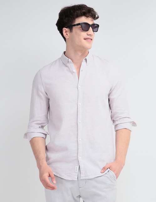 Camisa casual Hollister de algodon manga larga para hombre Liverpool