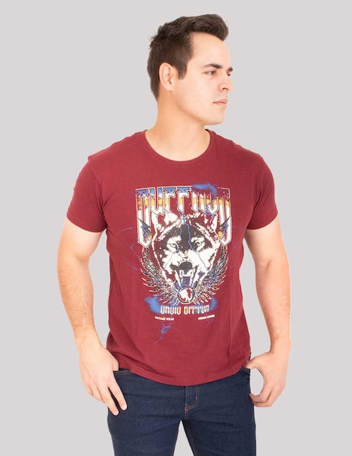 Playera Buffalo Jeans David Bitton cuello redondo para hombre