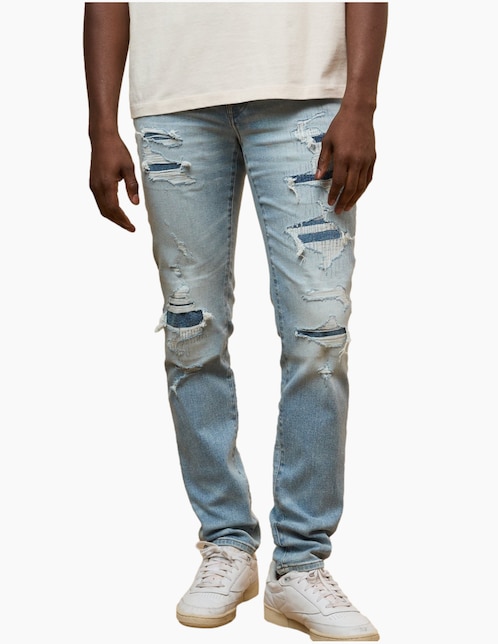 Jeans skinny American Eagle Athletic lavado claro para hombre