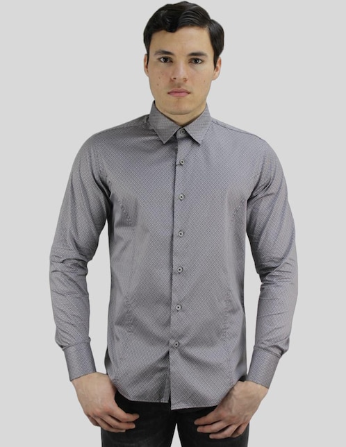 Camisa de vestir de algodón manga larga para hombre 1