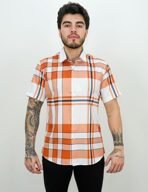 "camisa/sobrecamisa" casual vassari "de" (si aplica) poliéster "manga" corta "para hombre"