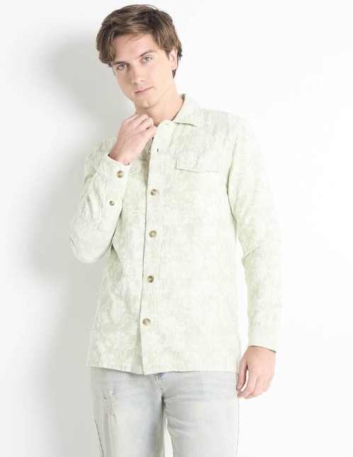 Camisa casual de algodón manga larga para hombre 1