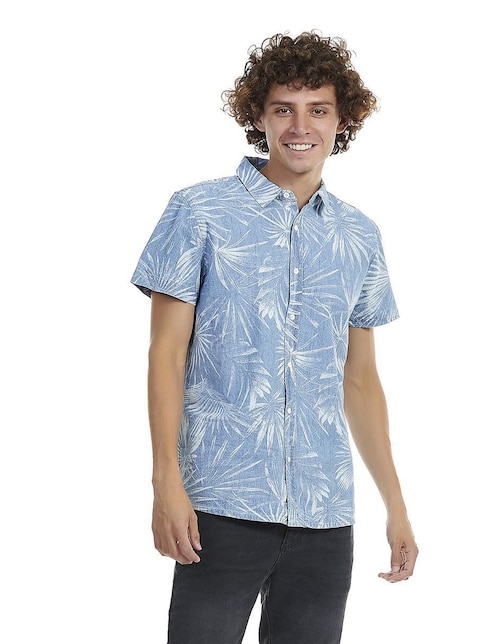 Camisa casual Buffalo Jeans David Bitton de algodón manga corta para hombre