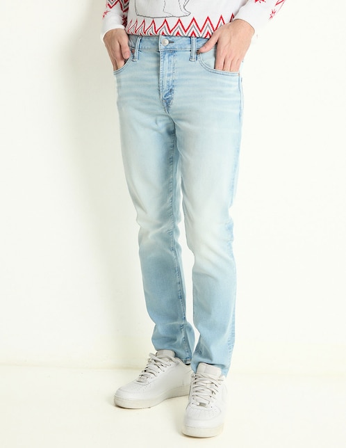 Jeans skinny American Eagle Athletic lavado claro para hombre