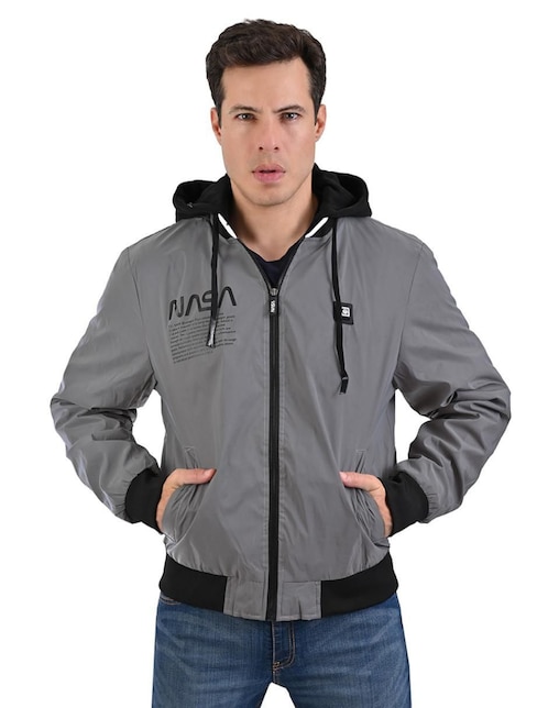 Chamarra bomber Nasa con capucha para hombre