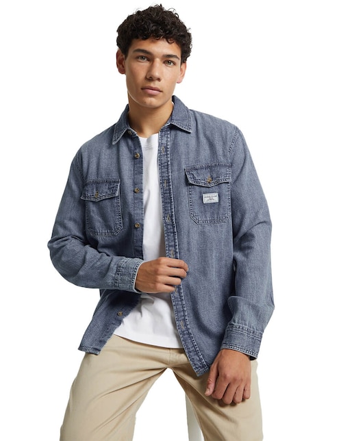 Camisa casual de algodón manga larga para hombre 1