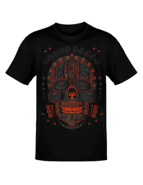 Playera Karani-Art mictlanlavera cuello redondo para hombre