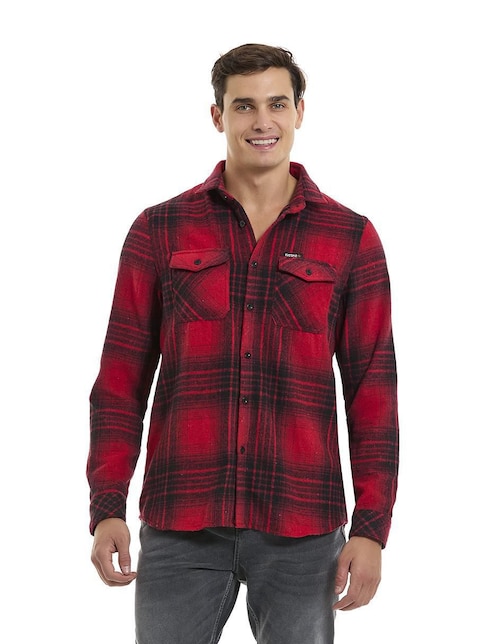 Camisa casual  Buffalo jeans David Bitton de algodón manga larga para hombre