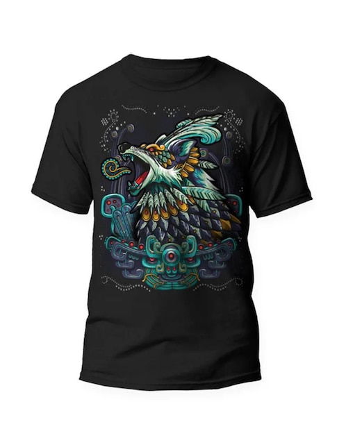 Playera Karani-Art feroz cuetlachtli cuello redondo para hombre