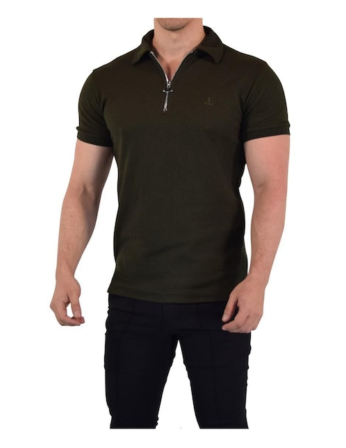 "playera tipo polo/set playera tipo polo" john leopard polo anchor zipper "para hombre"