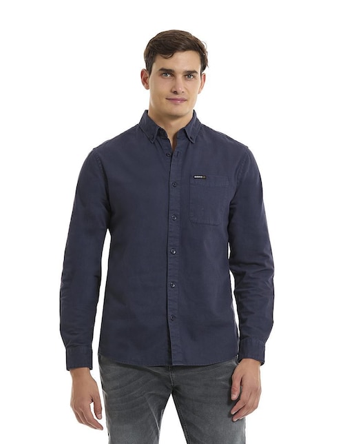 Camisa casual Buffalo Jeans David Bitton de algodón manga larga para hombre