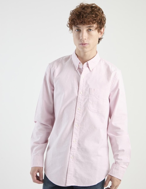 Camisa casual American Eagle de algodón manga larga para hombre