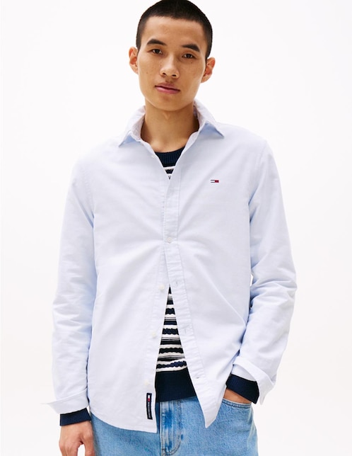 Camisa casual de algodón manga larga para hombre 1