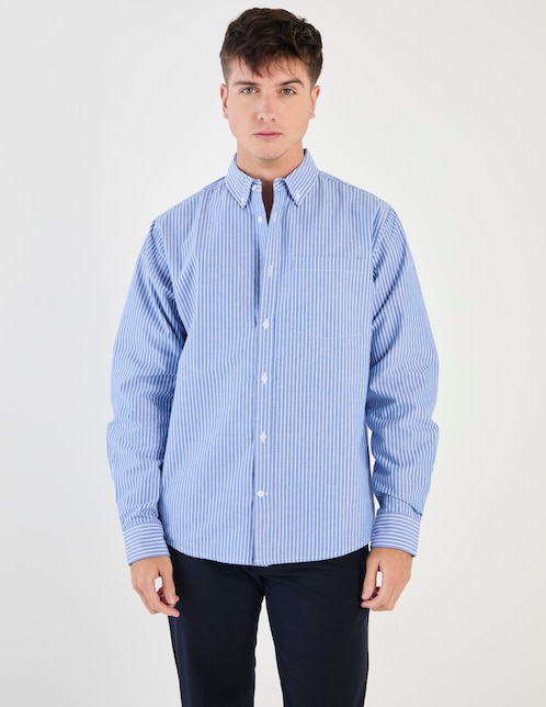 Camisa casual de algodón manga larga para hombre 1