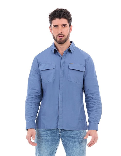 Camisa casual Buffalo Jeans David Bitton de algodón manga larga para hombre