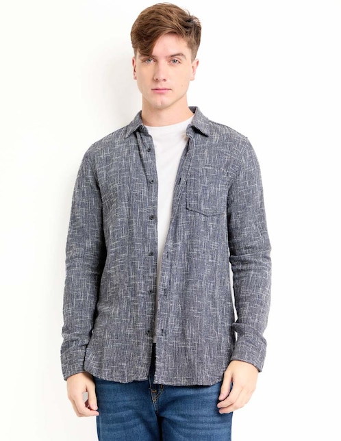 Camisa casual manga larga para hombre 1