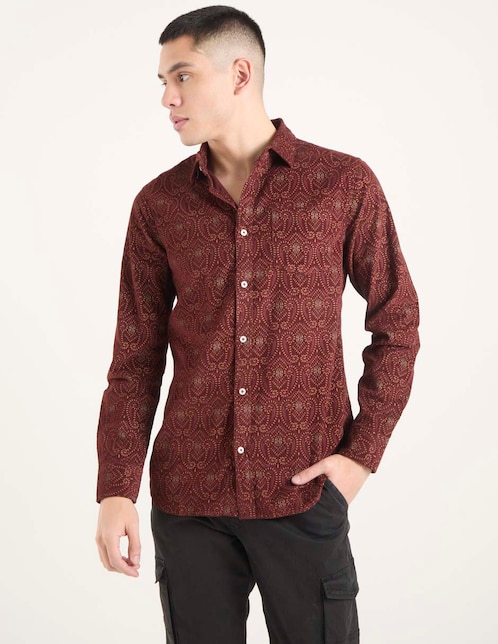 Camisa casual That's It de algodón manga larga para hombre