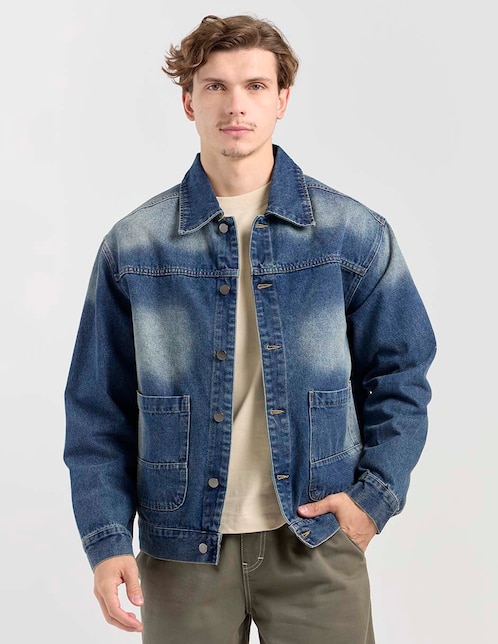Chamarra denim That's It de algodón con bolsillos para hombre