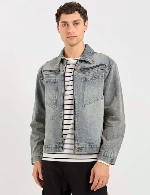 Chamarra denim That's It de mezclilla con bolsillos para hombre