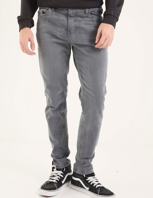 Jeans straight lavado obscuro para hombre 1