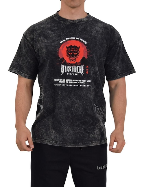 Playera John Leopard bushido cuello redondo para hombre