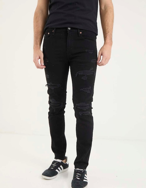 Jeans skinny lavado obscuro para hombre 1