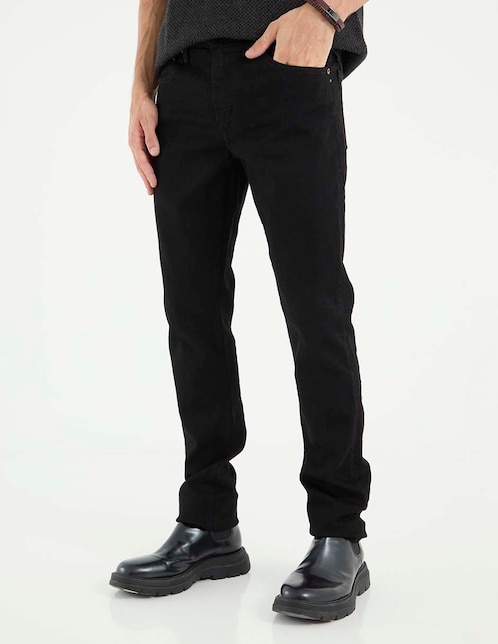 Jeans slim lavado obscuro para hombre 1