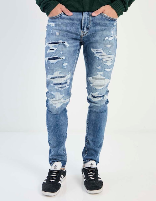 Jeans skinny American Eagle lavado desgastado para hombre