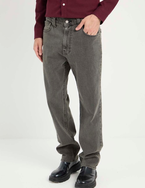 Jeans straight lavado obscuro para hombre 1