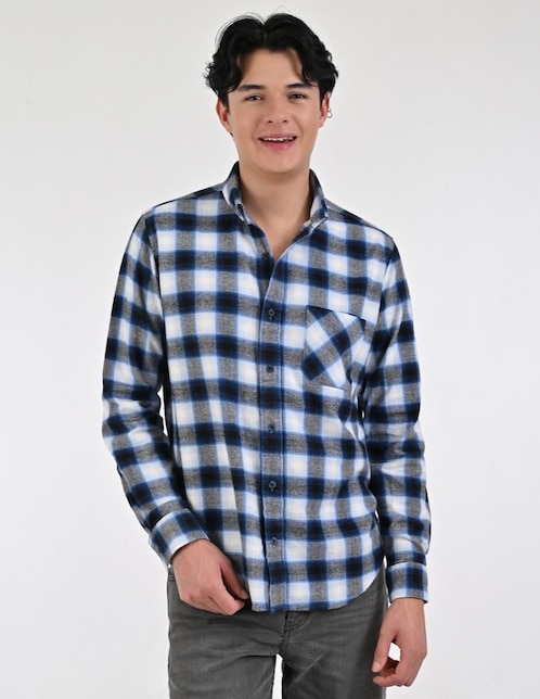 Camisa casual Supply de algodón manga larga para hombre