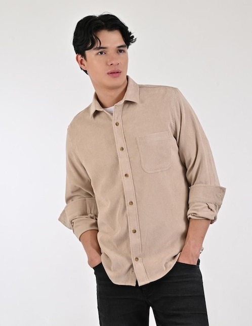 "camisa/sobrecamisa" casual supply "de" (si aplica) mezcla de materiales "manga" larga "para hombre"