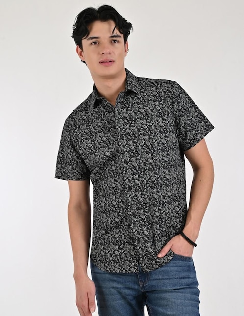 Camisa casual Supply de algodón manga corta para hombre