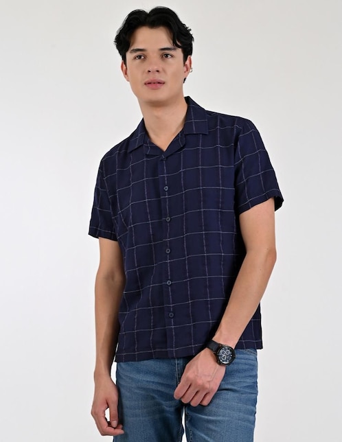Camisa casual Supply de algodón manga corta para hombre
