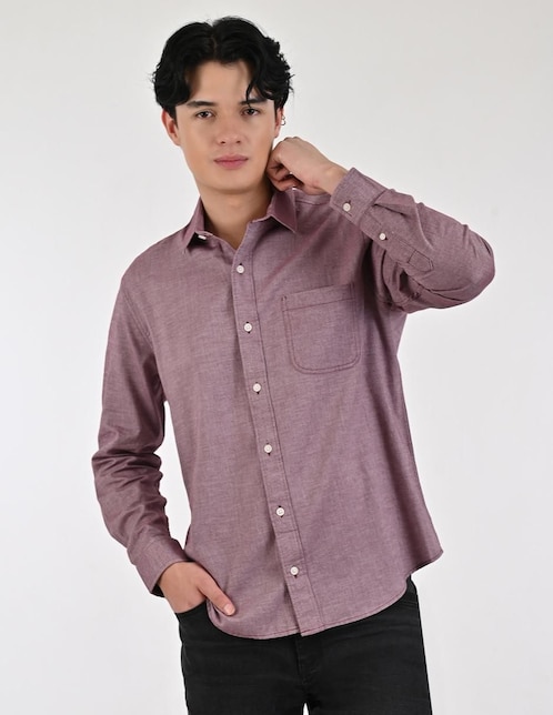 "camisa/sobrecamisa" casual supply "de" (si aplica) algodón "manga" larga "para hombre"