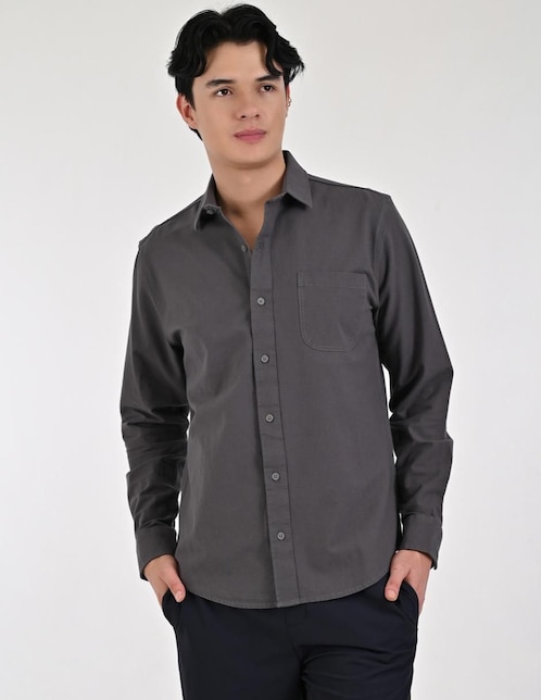 "camisa/sobrecamisa" casual supply "de" (si aplica) algodón "manga" larga "para hombre"