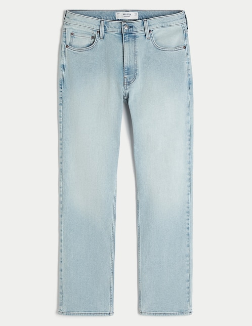 Jeans straight lavado claro para hombre 1