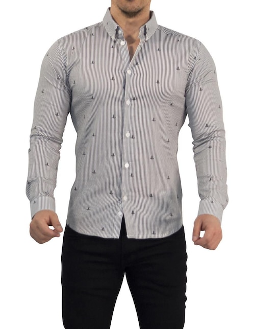 Camisa casual de algodón manga larga para hombre 1