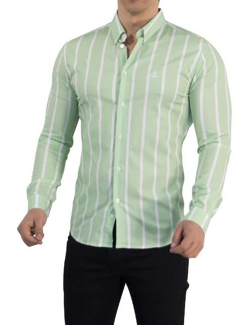 Camisa casual de algodón manga larga para hombre